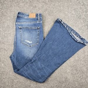 BKE Buckle Jeans Womens 31 Blue Parker Universal Fit High Rise Super Flare Denim